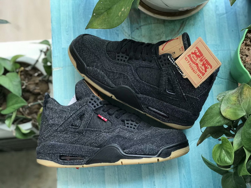 Authentic Air Jordan 4 X Levis NGR Black